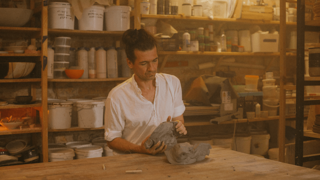 Man doing sculpting