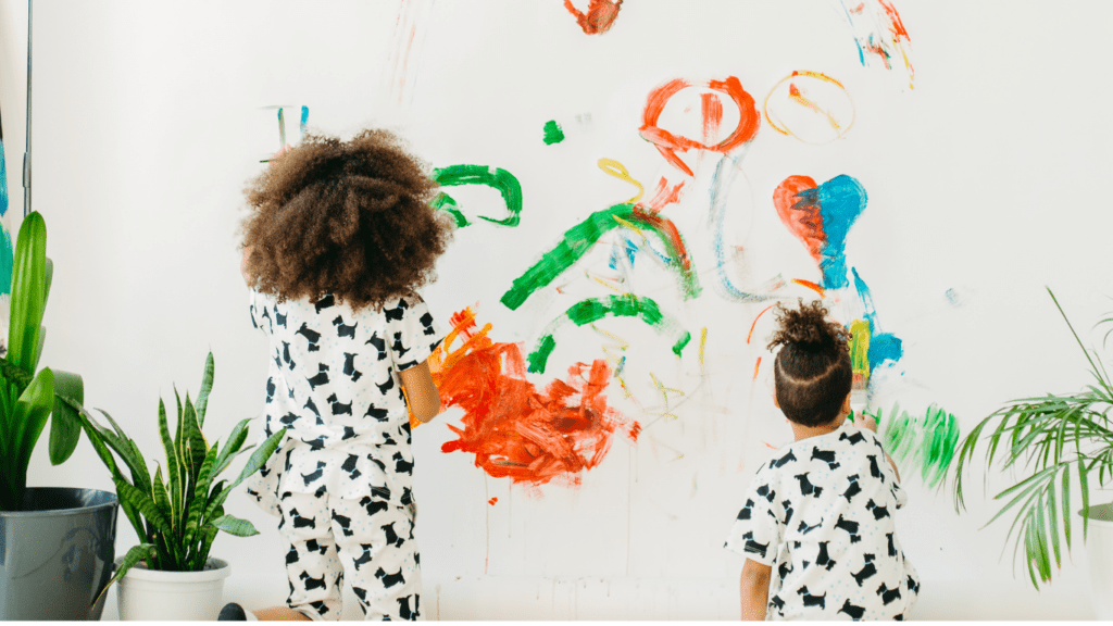 Kids doing painting 