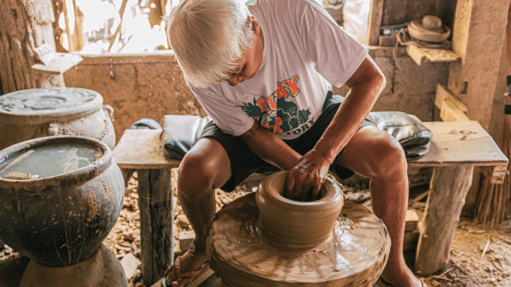 Senior Man doing Sculpting