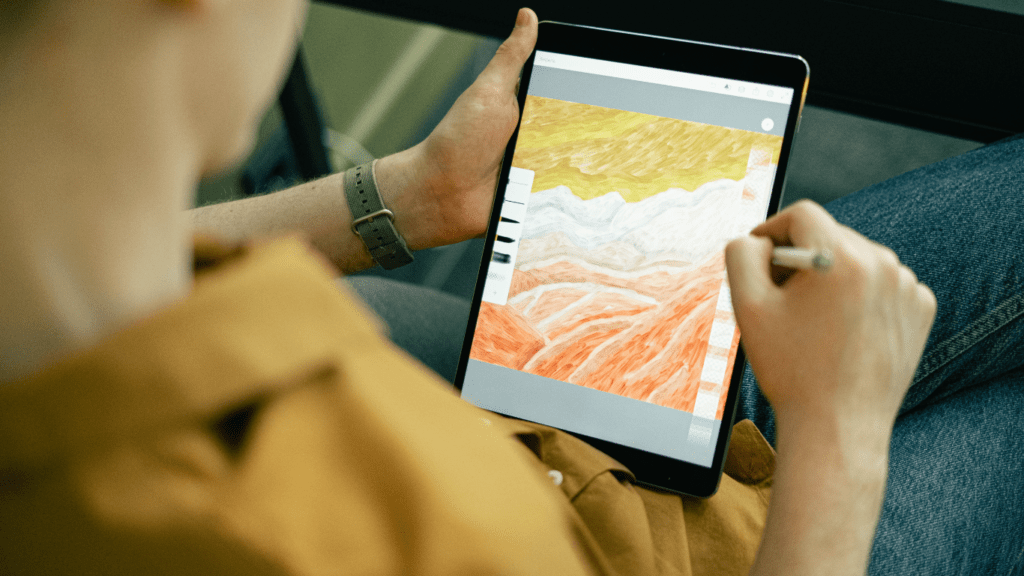 Person doing Art on a tablet