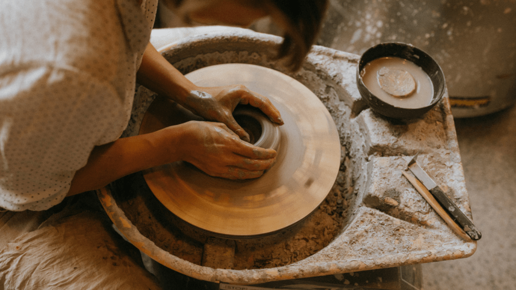 Woman doing sculpting 