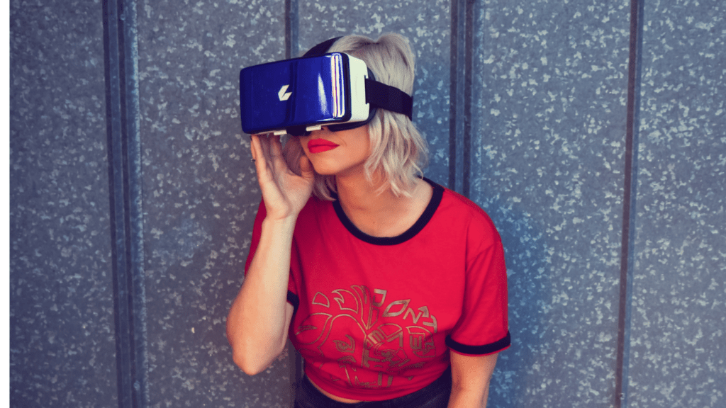 Woman using VR